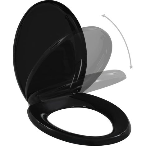 Abattant WC àfermeture en douceur siège de toilette cuvette lunette de toilette salle de bains maison restaurant magasin hôtel noir