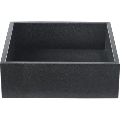 Vasque carrée en terrazzo noir L40 cm LOUSSA (1/4)