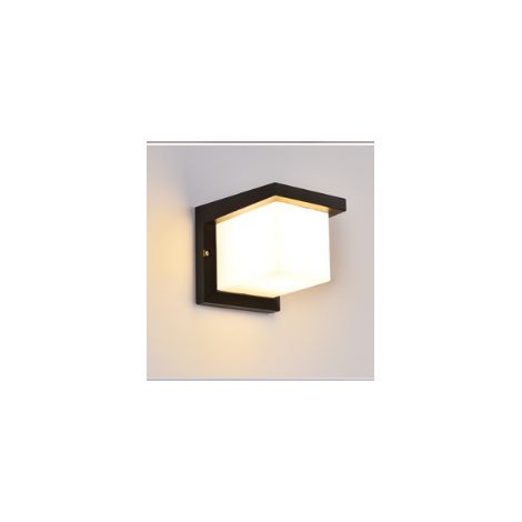 GROOFOO Applique murale LED moderne 12W, étanche IP65, convient pour intérieur/extérieur, type F Lumière neutre 4000K Dimensions : L16xW19xH16cm (1/3)