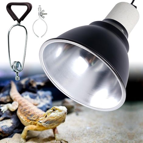 5.5 inch Support de Lampe pour Reptiles Avec Clip Pour Ampoule Uva/Uvb, Garde Chauffante Pour Reptiles De E27 Support De Lampe En Céramique Pour Tortue Lézard (5.5inch) (1/5)