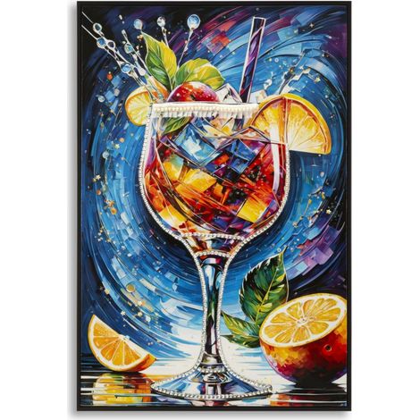 Impression sur toile Cocktail laquée avec cadre -B- 62 x 3,5 x 92 cm (1/5)
