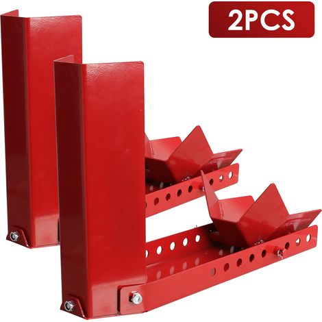 SWANEW Cavalletto per moto 2 basculante per rimorchio moto regolabile aiuto al carico cavalletto per moto morsetto per ruota anteriore con 6 fori per bulloni di ancoraggio (2 pezzo) (1/5)