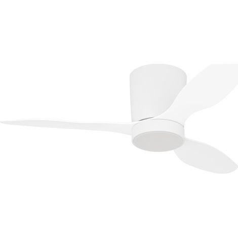 Ventilador de techo LED Baracarès, 3 aspas, iluminación regulable mando a distancia, temporizador, motor CC, luz blanca cálida/fría, blanco, Ø 106 cm (1/5)
