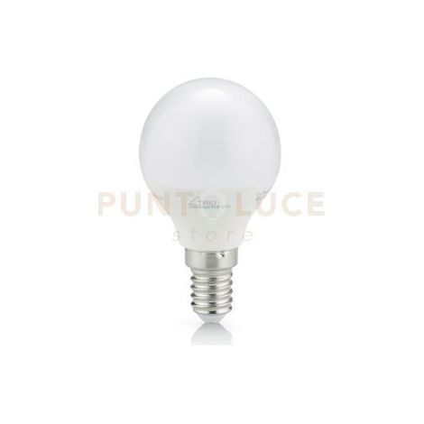 LAMPADINA LED PALLINA VETRO BIANCO 5,5W, 400LUMEN, 2.200K-2.700K-3.000K D.4,5CM H. 8,2CM DIMMERABILE ATTACCO E14