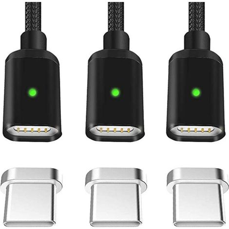 Câble de charge pour iPhone, [3 pièces 1M] Câble Lightning en nylon noir (1/4)