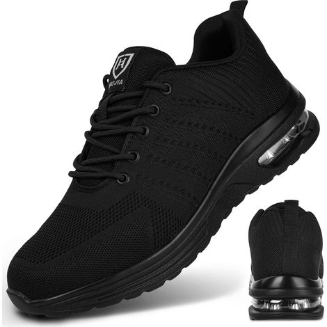 2 chaussures de sécurité homme, embout acier, légères et antidérapantes, maille respirante, pointure 43 EU (1/5)