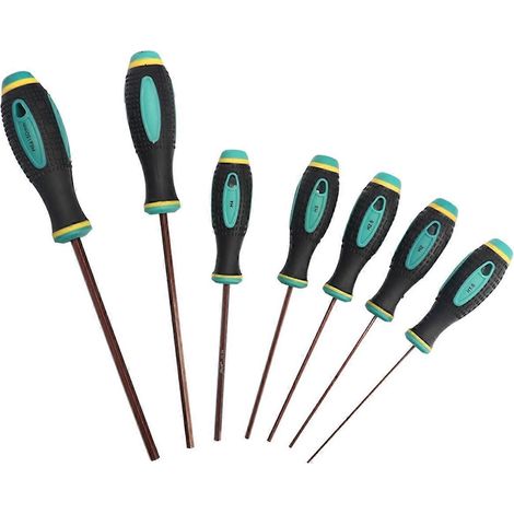 Set mit 7 Sechskantschraubendrehern H1,5-H6 mit magnetischen Spitzen für Reparaturen