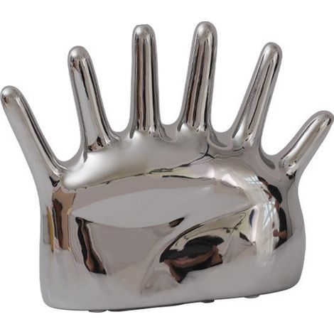 Porte-bijoux en céramique nordique, Figurines en forme de doigt, organisateur de bagues, artisanat intérieur salon chambre à coucher, accessoires de décoration（argent） (1/5)