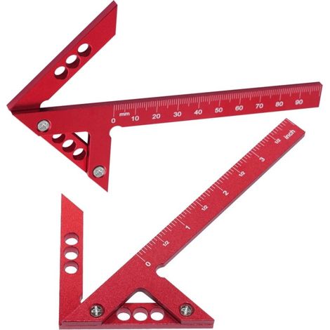 Mittelmarkierungswerkzeug aus Aluminiumlegierung, 45/90-Grad-Messlineal, verstellbarer horizontaler Winkelmesser, Vermessungsinstrument für den Tiefbau (einteilig) (1/4)