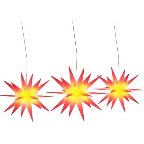Guirlande lumineuse de Noël, avec lumières LED, lot de 3, pliable, rouge. (1/5)
