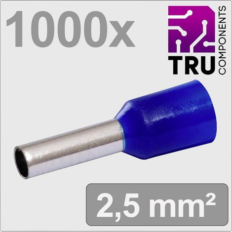 TRU COMPONENTS TC-13377208 Capocorda 2.5 mm² Parzialmente isolato Blu 1000 pz.