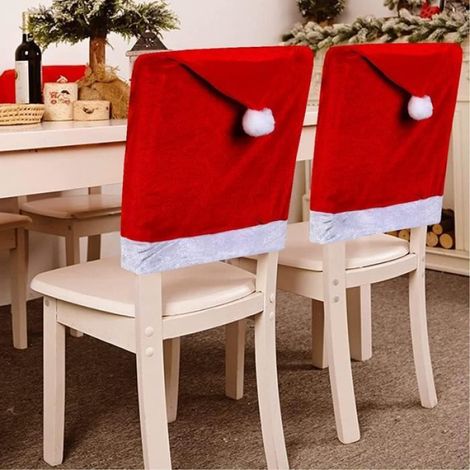 5pcs Housses de Chaise de Noël, Couvertures de Dossier de Chaise de Noël Housse de Chaise pour Salle à Manger, Cuisine (1/3)