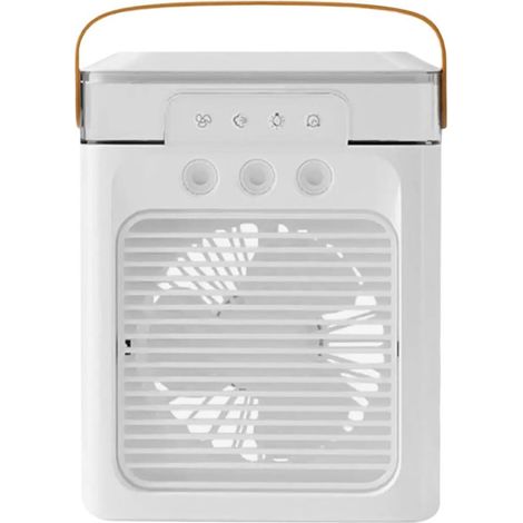 KZQ 3-stufiger, leiser USB-Ventilator mit Nebelfunktion, tragbarer, wiederaufladbarer Luftbefeuchter, Weiß, für Schlafzimmer und Büro (1/5)