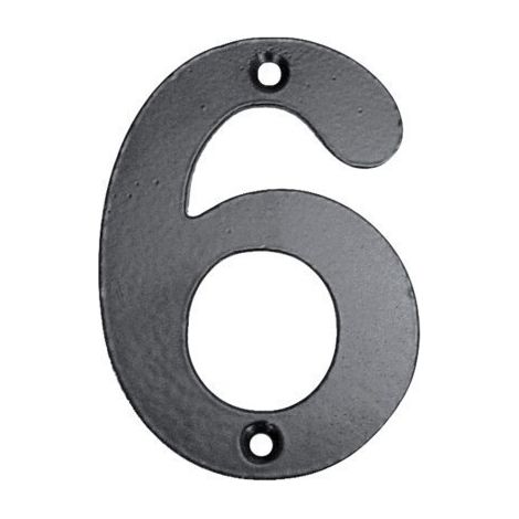 Numero Señal Atornillar 100Mm "6" Forjado Negro (1/4)