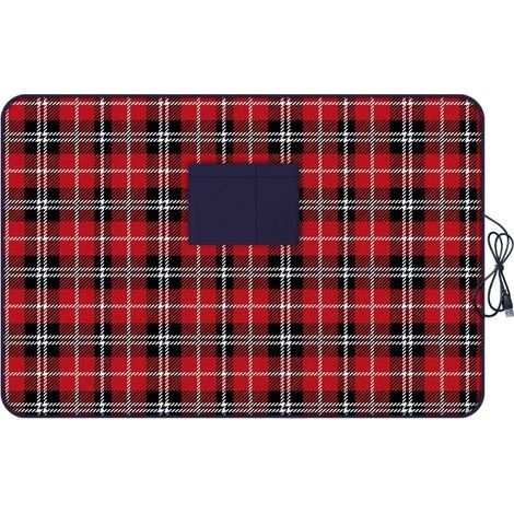 Couverture Chauffante Couverture Châle portable USB Couverture Chauffante Électrique Chauffage Rapide pour Voiture Bureau Maison Voyage Lavable (Rouge) (1/3)