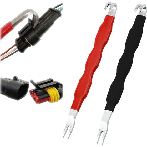 Lot de 2 Extracteur De Connecteur Électrique, Outil De Retrait De Connecteur, Séparateur À Double Extrémité pour Voiture, Camion Moto Harnais Fiche Fusible Tuyau Réparation de (1/5)