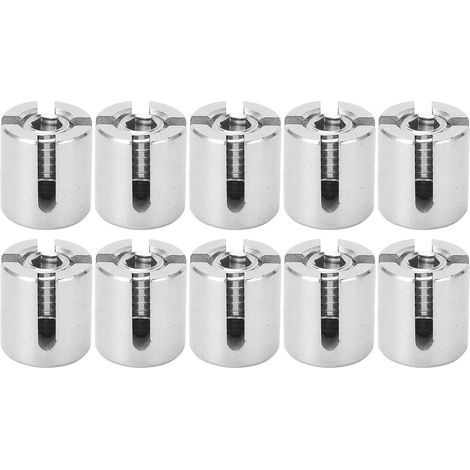 10Pcs Cross Cable Clamp Stainless Steel Wire Railing Clamp Fastener for Indoor Outdoor M8 3mm / 0.12in