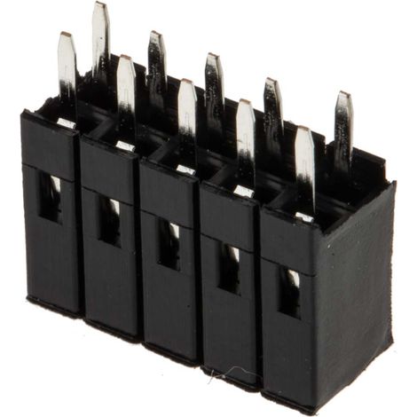 Connecteur femelle pour CI, 10 contacts, 2 rangées, 2.54mm, Traversant, Droit