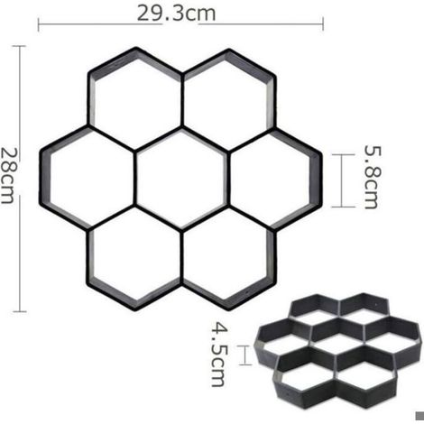 Moule Hexagonal - Pour Pavés En Béton - Allées Jardins Patios Piscines - Réutilisable - 1 Pièce (1/5)