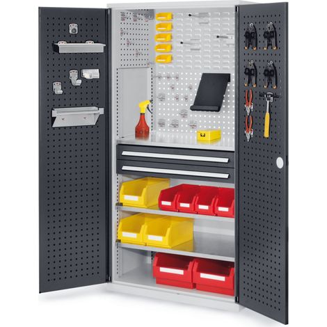 Kappes ®RasterPlan Schubladenschränke 1950x1000x600mm Lochplattentüren Modell 11 anthrazitgrau
