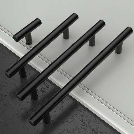 Lot de 12 Bouton de Meuble Noir Boutons de Porte pour Placards Acier Inoxydable Bouton Porte Cuisine Boutons de Placard H268 (1/4)