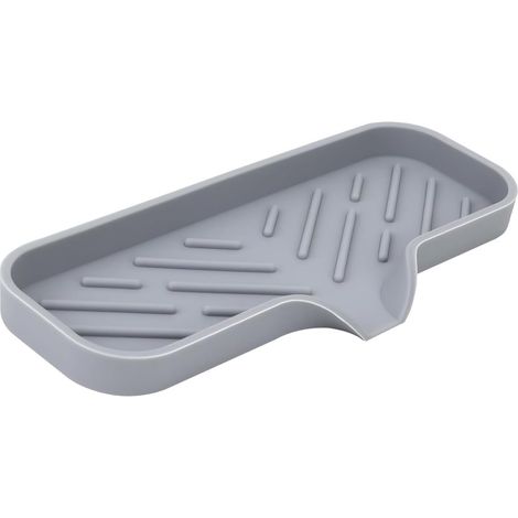 Porte-savon en silicone pour cuisine et salle de bain, avec évacuation indépendante, support pour évier et table, pour distributeur de savon, de flacon et de détergent. (1/5)