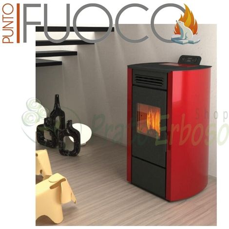 Luana - Estufa de pellets de 13 Kw rojo