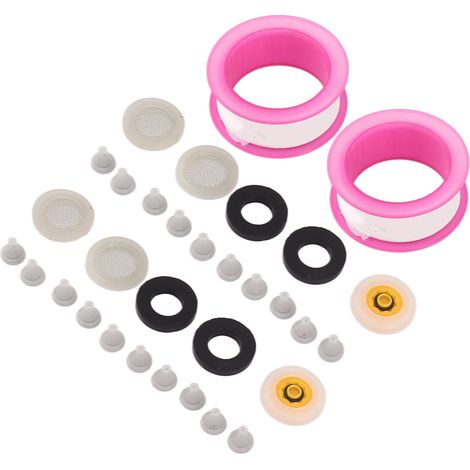 (mit Video) (2 Teile pro Set) Silikon-Ablaufdüse, Gummidichtung, Sieb mit Gummidichtung, Durchflussbegrenzer, Teflonband