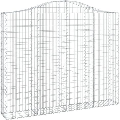 Gabione mit Hochbogen 200x30x160/180 cm Verzinktes Eisen vidaXL