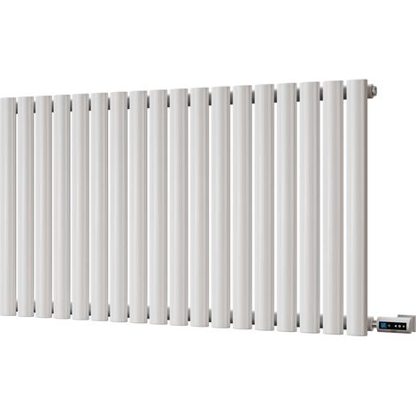 Omeara - White Horizontal Electric Radiator H600 x W1044mm Single Panel 700w Thermostatic WIFI - Feet Included (1/2)