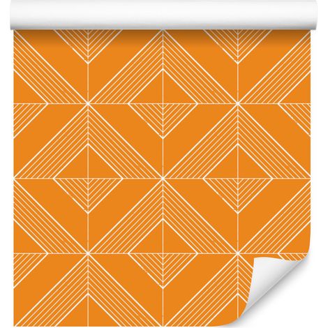 Papel pintado geométrico de rombos dorados, fondo dorado, 50x1000 cm (1/5)