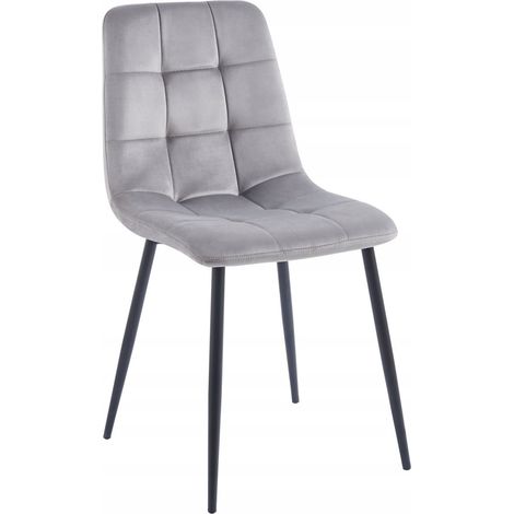 Fauteuil en velours gris pour salon, matelassé, rembourré, Furnitex salle à manger (1/5)