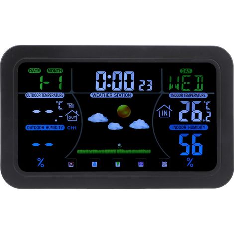 HD Weather Clock 3 Brightness Backlit Screen 12H 24H Multifunctional Forecast Display (1/4)