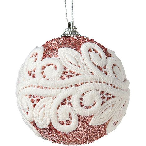 Boules De Noël En Tissu - Diamètre 8 Cm - Ornement De Sapin De Noël - Décoration Suspendue Pour Arbre De Noël - Lot De 1 (1/2)