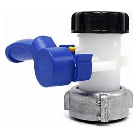 Vanne papillon de rechange pour cuve IBC jusqu'à 1000 L ou citerne, avec adaptateur pour bride DN50 (75 mm, aluminium), Ensoleillé