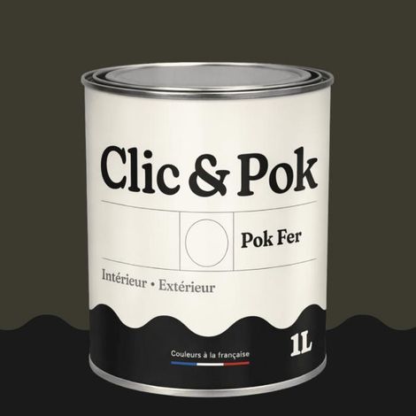 Peinture Fer Antirouille – Métal Extérieur Intérieur, Satinée, Protection Rouille - 1L - RAL 6006 - Olive gris