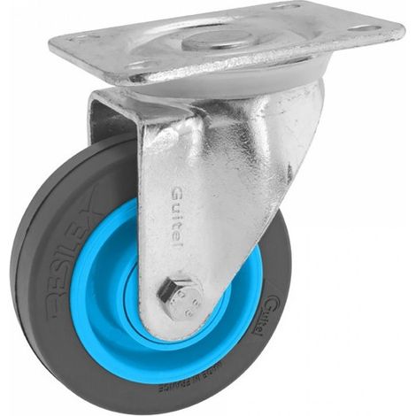 Roulette de manutention pivotante à platine Gemroll Resilex Ø100mm GUITEL
