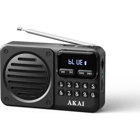 Radio portable Akai APR-300 2,5 W Bluetooth 5.3 FM USB microSD Noir (1/5)