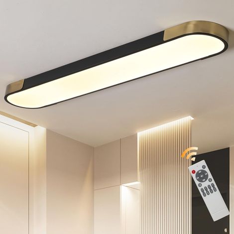 4FT LED Light Fixture 60W Dimmable Led Ceiling Light Black and Gold Flush Mount Ceiling Light Modern Light Fixtures Ceiling for Kitchen Closet Garage Office Hallway (1/4)