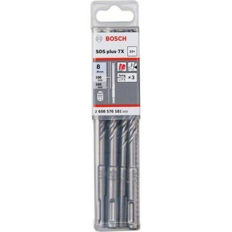 Bosch 10x Broca para martillo SDS-plus-7X 8 x 100 x 165 mm - 2608576181