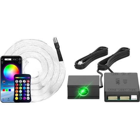 Luci a fibra ottica, cablaggio flessibile, controllo tramite app/telecomando, 300 pezzi da 1,5 m (1/2)