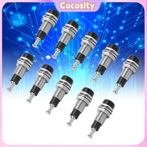 Cocosity Prise jack banane 2 mm J.40006 10 pièces/ensemble 2mm nickelé banane femelle prise Jack montage sur auto sonde Bleu Noir (1/5)
