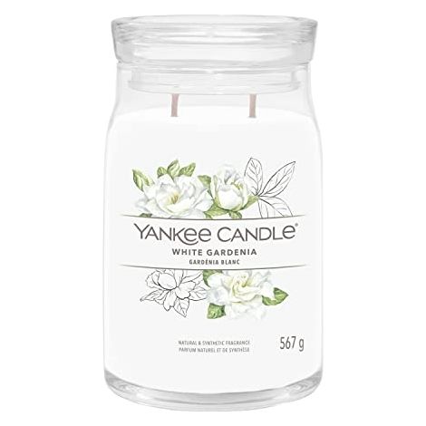 Yankee Candle Signature Duftkerze im großen Glas, Duftrichtung Weiße Gardenie, 567 g
