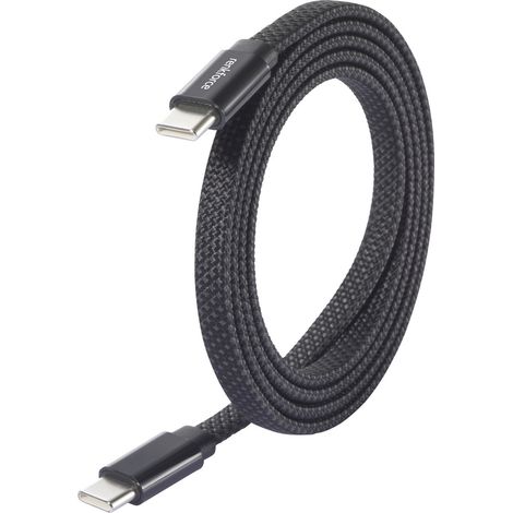 Renkforce Câble USB USB 2.0 USB-C® mâle, USB-C® mâle 1.00 m noir avec enroulement magnétique RF-6871 (1/5)