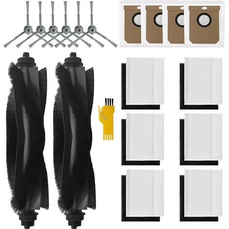 Kit de accesorios Aotengou para aspiradoras robot Eufy L60, L50, L60 SES y L50 SES – repuestos, 18 piezas: 2 cepillos principales, 6 filtros, 6 cepillos laterales, 4 bolsas para polvo (1/5)