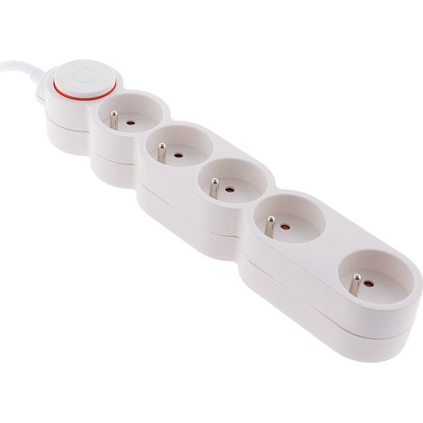 Bloc Home 5 prises 16A 2P+T câble 1,5m - Blanc - Zenitech