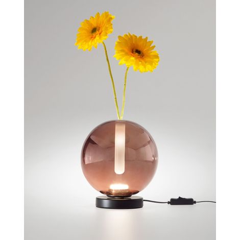 Lampe De Table Wengen Amethyst En Verre Borosilicate, Led 7W 540Lm, Variateur Tactile, Température 2700K-3000K-4000K, Ip20, Luminaire Chic Wengen (1/2)