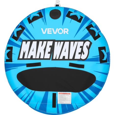 VEVOR Gonfiabile Trainabile per Barche Sport Acquatici Capienza da 3 Persone Carico max 231 kg con Cuscinetti Antiscivolo, Tubo Gonfiabile di Traino Copertura in Nylon da Mare Piscina Lago, Blu (1/5)