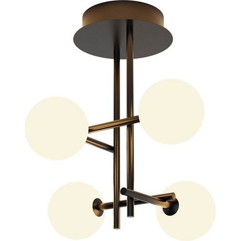 Plafonnier design, Plafonnier CELLAR 4L - Mantra Noir en Metal, MANTRA (1/5)