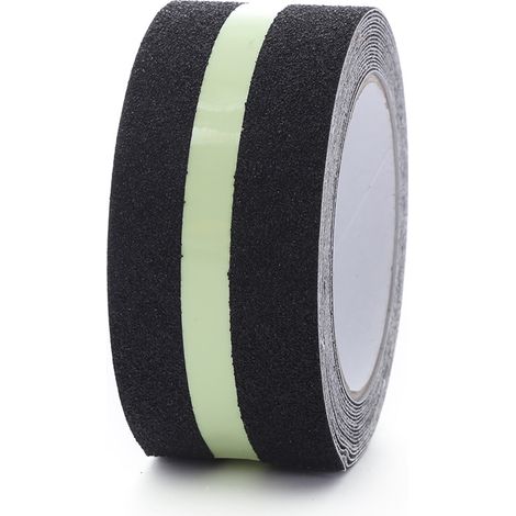 (2 m x 5 cm) Phosphoreszierendes, rutschfestes, mattiertes Klebeband, verwendet für Richtungsmarkierungen, Treppenwarnungen und reflektierende Leitsysteme.